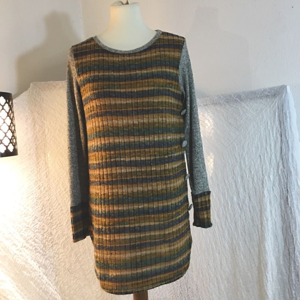 Dolce Bianca Fall Colors Long Sweater Top Size Small